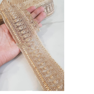 Cintas Bordadas en Oro Personalizadas con Hermosos Diseños y Bordado Floral Intrincado, Adecuadas para Diseñadores de Ropa - Product Image 6