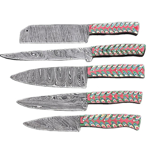 1-5 Cái <span class=keywords><strong>Pro</strong></span> Bếp Knife Sets Nhật Bản Damascus Thép VG Đầu Bếp Bánh Mì Santoku Tiện Ích Gọt Dao Nấu Ăn Công Cụ Gỗ Mun Xử Lý - Product Image 1