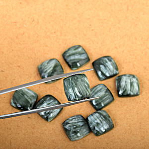 Indien 6 MM Dainty Coussin Forme Top Qualité Lâche Naturel Séraphinite Cabochon Coupe Gemme Fine Bijoux Fabrication Accessoires - Product Image 2