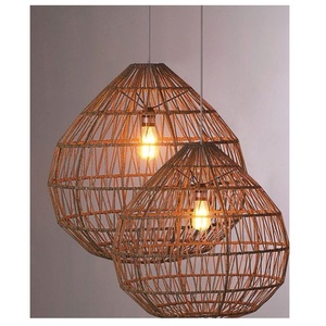 Venta al por mayor Bombillas incandescentes Ecológico Blanco cálido Emisión de color Lámpara de bambú Mimbre Ratán Exportación de Vietnam - Product Image 1