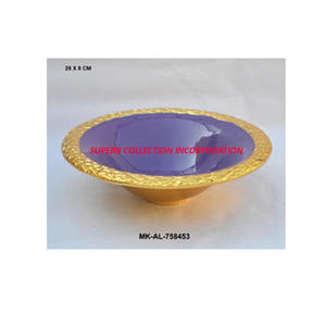 Cuenco de ensalada con relieve, diseño moderno a medida, morado y dorado - Product Image 2