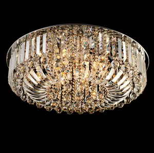 Ceiling mounted crystal ceiling light fixture fancy round ceiling lamp lights for bedroom ETL60378