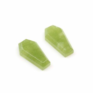 Haute qualité 12x22mm naturel vert Jade lisse cercueil étape coupe Cabochon Quartz pierres précieuses fabrication de bijoux calibré pierre en vrac - Product Image 2