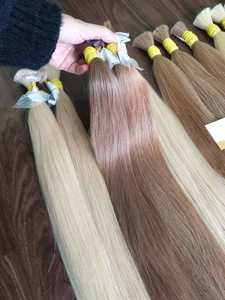 Extension de cheveux russe naturelle colorée, cheveux humains en vrac, meilleur vin du Vietnam, prix de gros - Product Image 4