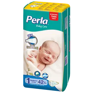 PERLA棉质表面超吸水晶体双包新生儿 (1号)-42片婴儿尿布
