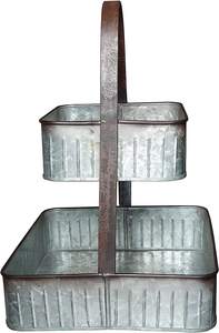 Handmade 2-Tier Galvanized Metal Cake <b>Stand</b> with Unique Design Perfect for Serving <b>Cupcakes</b> Elegant Desserts Events Gatherings - Product Image 3
