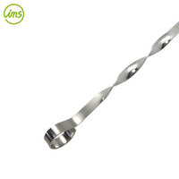 Brochettes de barbecue en acier inoxydable avec revêtement antiadhésif résistant à la chaleur et faciles à nettoyer, couleur argent, pour grillades en extérieur