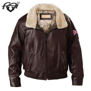 เสื้อโค้ทหนังแท้สำหรับผู้ชาย,เสื้อโค้ทแฟชั่นหนังแท้สำหรับผู้ชายปี2021และทำจากหนังแท้ทนทานต่อฤดูหนาวมีกระเป๋าแขนยาวหนังกันหนาว - Product Image 2