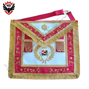 ผ้ากันเปื้อนผ้าขาวสำหรับพิธีอิฐสีม่วง | ผ้ากันเปื้อนระดับอิฐ | ปรับแต่งได้ - Product Image 4
