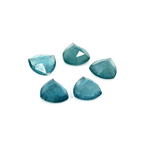 Natural Green Fluorite 7x7mm Trillion Cabochon 6.25 Cts 5 Pcs Lot Loose Gemstone - Product Image 2