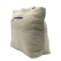 Sac fourre-tout en chanvre artisanal primitif pour femmes, 100% végétalien, écologique, fermeture éclair, doublure en coton brodé, uni, décontracté, plage