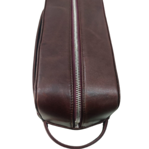 Kit Dopp de cuero genuino Patrón geométrico Estuche con cremallera Accesorio de moda elegante - Product Image 1