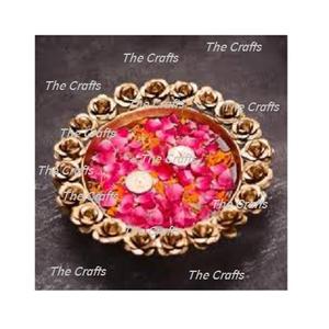 Laiton martelé photophore Urli ensemble de deux tailles différentes fleur décoration Urli pour accessoires de décoration de mariage - Product Image 5