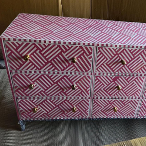 Table à tiroirs unique de United Trade World, hexagone, harmonie, design moderne en os pour le salon, élégance - Product Image 3