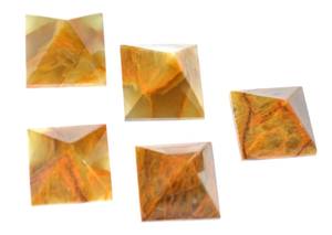 Pirámide curativa de piedras preciosas de ágata dorada-Feng Shui decoración del hogar tallada grabada - Product Image 2