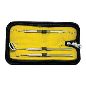 Kit d'instruments dentaires, 3 pièces, grattoir pour les dents avec étui en cuir, livraison gratuite - Product Image 3