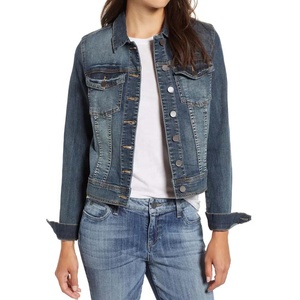 Veste en jean réversible coupe droite coupe régulière en denim bleu marine pour femme, coupe ajustée, coupe-vent - Product Image 2
