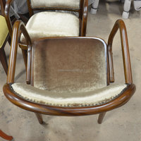Fauteuil THONET HOFFMAN en bois massif pour la maison, chaise de salle à manger rembourrée en velours écrasé