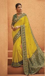 Kimora Boutique diseñador de los hombres de alta calidad pura Paithani seda bordado Sarees moda boda fiesta desgaste tarifa al por mayor - Product Image 6