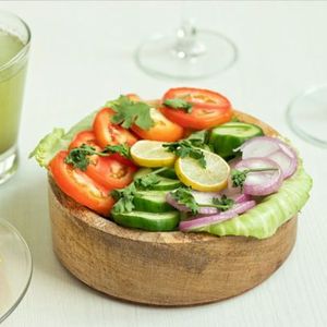 Bol à salade en bois de haute qualité, pour serveur, grand bol à salade en bois d'acacia pour les soldes, vaisselle de table 1 pièce - Product Image 4