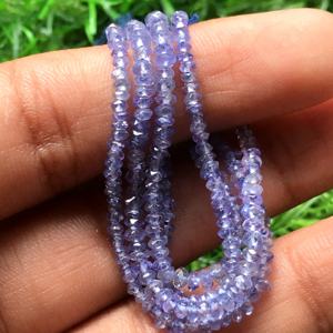 ลูกปัดแทนซาไนต์ทรงรอนเดลล์เหลี่ยมเพชรพลอย ลูกปัดหลวมสำหรับทำเครื่องประดับสร้อยคอ ได้รับการรับรองทุกขนาด อัญมณีธรรมชาติ ราคาขายส่ง - Product Image 2