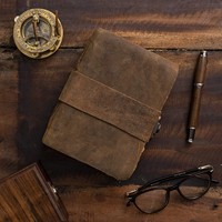 Carnet de voyage en cuir fait main, style vintage, avec bords festonnés, reliure spirale, couverture rigide, Grimoire de sorcière, 240 pages