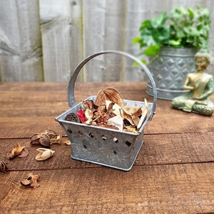 Galvanized Metal Basket Planter and Storage <b>Box</b> <b>For</b> <b>Garden</b> and Home Decoration Modern Planter Bucket - Product Image 4