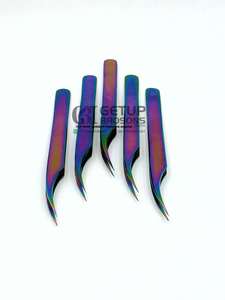 Pince à épiler professionnelle d'extension de cils Plasma arc-en-ciel complet d'isolation de meilleure conception outil de beauté en acier inoxydable de Logo personnalisé - Product Image 5