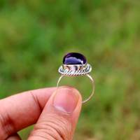 Bague classique en argent sterling 925 avec améthyste naturelle, design unique, faite à la main, pour mariage et soirée, prix d'usine en gros
