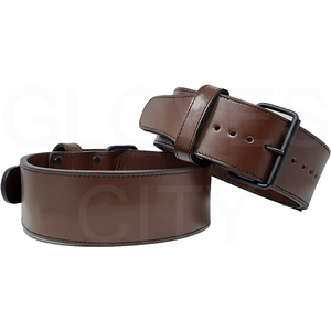 ถุงมือยกน้ำหนักเข็มขัดหนังสำหรับออกกำลังกายฟิตเนสเข็มขัดหนังหัวง่ามเดี่ยวแบบมืออาชีพ - Product Image 1