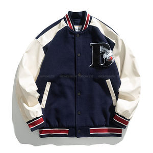 เสื้อแจ็กเก็ตเบสบอลปักลายเนื้อผ้าฝ้ายเบาเสื้อแจ็กเก็ตสีดำสำหรับใส่ในฤดูหนาวงานตามสั่ง2021 - Product Image 1