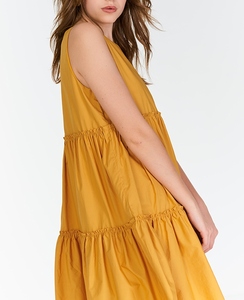 Vestido Mini Exclusivo de Verano para Mujer, 100% Lino Crepé, Cuello Redondo, Formal, Sin Mangas, Sólido, Sexy, Transpirable, Cintura Natural - Product Image 5