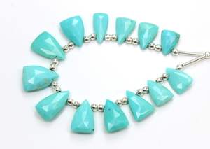 Arizona Turquoise perles à facettes en vrac naturel Sleeping Beauty Gemstone Strand Taille 8X6MM à 12X8MM - Product Image 6