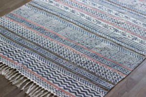 Hecho a mano impreso indio de las alfombras de algodón Boho alfombras para sala - Product Image 2