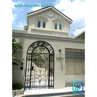 Portail d'entrée de jardin automatique à bascule en fer forgé, personnalisé OEM, petit format, à prix réduit