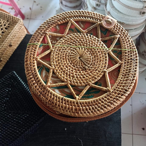 Handmade Women's Shoulder <b>Bag</b> Cheap Rattan <b>Wicker</b> with Natural Faux Trims Mixed Colour Single Request Clearance Sale - Product Image 1