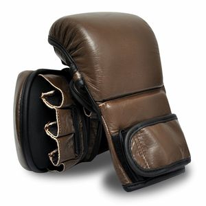 Mma ถุงมือหนังแมตต์สีทองออกแบบได้ตามต้องการสำหรับใช้ออกกำลังกาย - Product Image 3