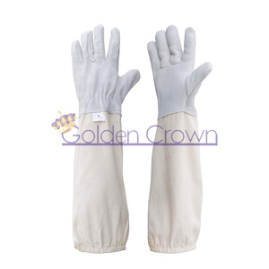 Beekeeper's Glove Goatskin Leather Large Beekeeping Protective Gloves with Long Sleeve Anti-bee Gloves - Product Image 1