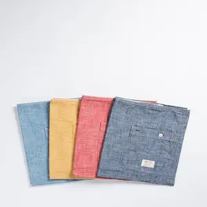 Chambray Collection Bio Wash Verstellbare wieder verwendbare Schürze aus reiner Baumwolle aus Leinen zum Kochen Backen von Frauen und Männern