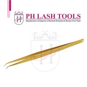 Lagee — Extension de cils en acier inoxydable, amincissant, droit, 6mm, Volume 45 degrés, pinces à épiler, en or, Design de trou au bout, étiquette privée, miroir - Product Image 5