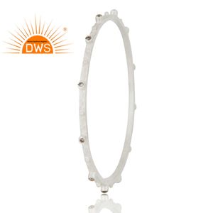 Cubic Zirconia เพรียวบางหญิงกำไลข้อมือสำหรับงานปาร์ตี้เครื่องประดับผู้ผลิต Handmade 925 Sterling เงินเครื่องประดับ - Product Image 2