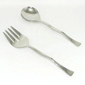 Ensemble de service de salade plaqué argent en acier inoxydable fait à la main ensemble de service de nourriture chinoise ensemble de service de buffet - Product Image 2