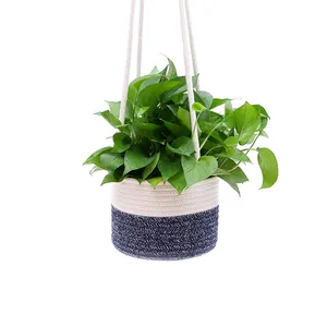 卸売りランドリー手作りカラフルコットンロープ植物バスケットランドリー収納バスケット家庭用収納組織 - Product Image 4