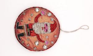 Adorno de árbol de Navidad con forma de Papá Noel de alta calidad, accesorio decorativo étnico hecho a mano en rojo Premium a precio Premium - Product Image 2