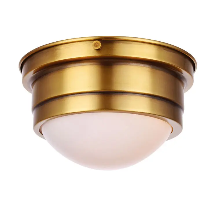 Classic Dome Shaped Ceiling Lighting Frosted Glass Flush Mount Light Fixture for Bedroom