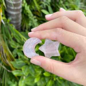 Wholesale Rose Quartz <b>Moon</b> Star Set Rose Quartz Crescent <b>Moon</b> Rose Quartz Star| Pocket Stone Healing Crystal - Product Image 3