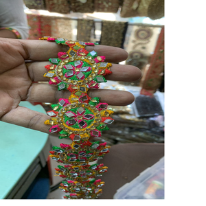 Rubans indiens en organza 100% coton, écologiques, brodés à la main, personnalisés, de différentes tailles et couleurs pour robes de mariée - Product Image 2