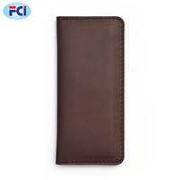 Portefeuille long pour homme en cuir véritable, pochette de marque, sac à main masculin