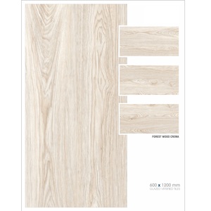 Carrelage moderne en céramique émaillée aspect bois 600x1200mm finition brillante style classique pour salle de bain utilisation extérieure 5mm d'épaisseur - Product Image 1