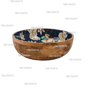 Tazón de Madera para Alimentos con Cuchara, Diseño Admirable, Forma Redonda, Tamaño Personalizado, para Refrigerios y Frutas, a Buen Precio - Product Image 2